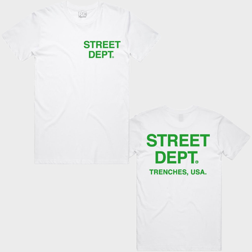 STREET DEPARTMENT T-SHIRT WHITE GREEN