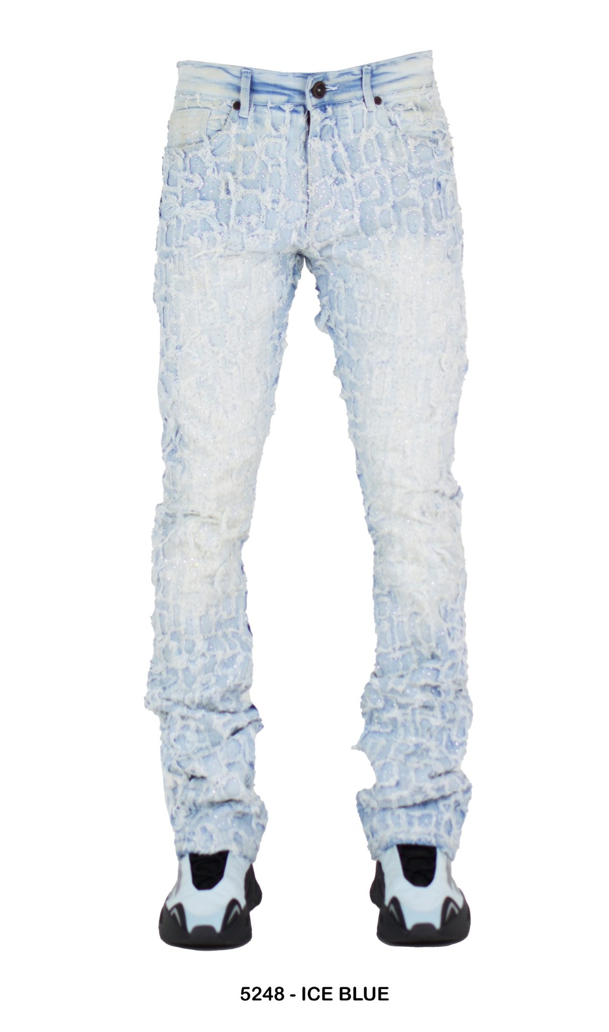 FOCUS RHINESTONE STACKED JEANS MULTI COLORS