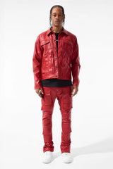 JORDAN CRAIG THRILLER TRUCKER LEATHER JACKET MULTI COLORS