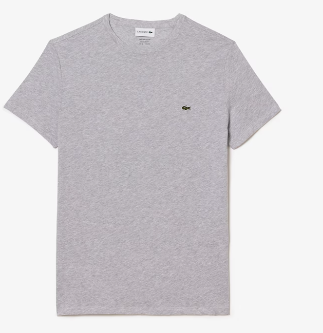 LACOSTE MEN'S CREW NECK PIMA COTTON JERSEY T-SHIRT GREY