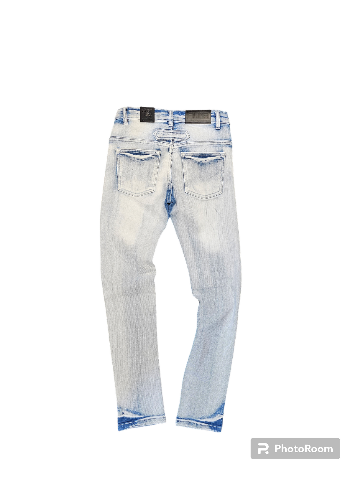 Back view of children’s light blue skinny jeans