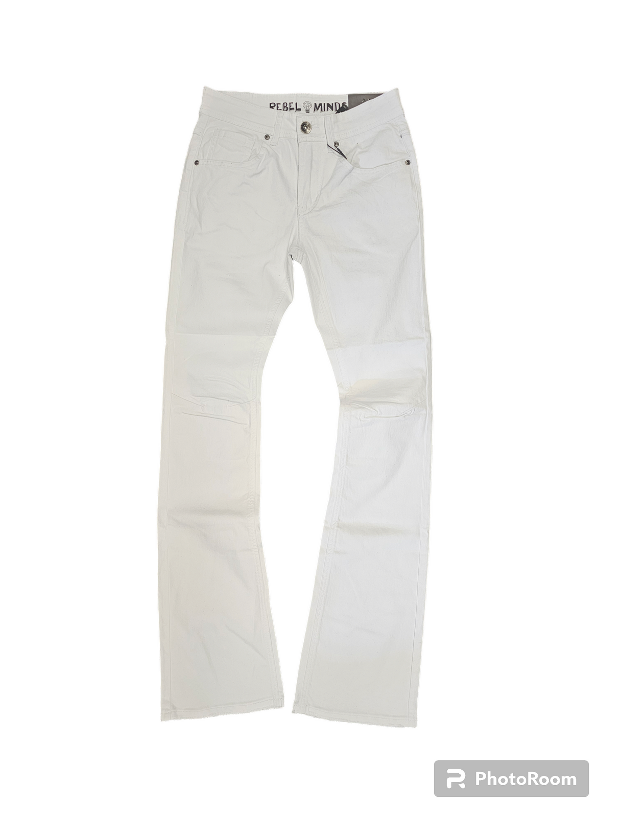 Rebel Mind - Stacked Jeans - White