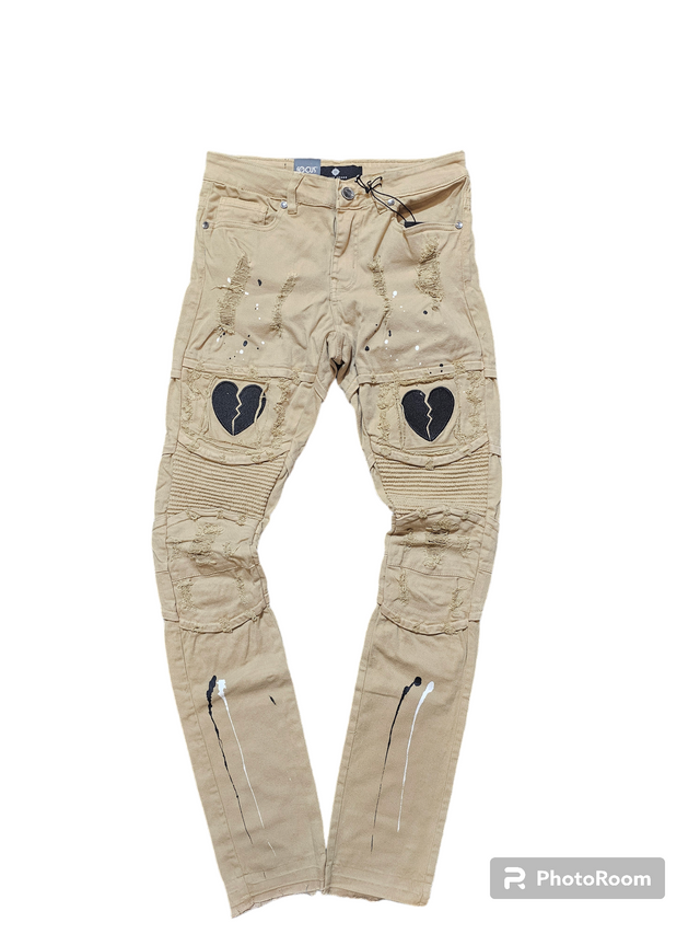 Focus Broken Heart Jeans Khaki / Black