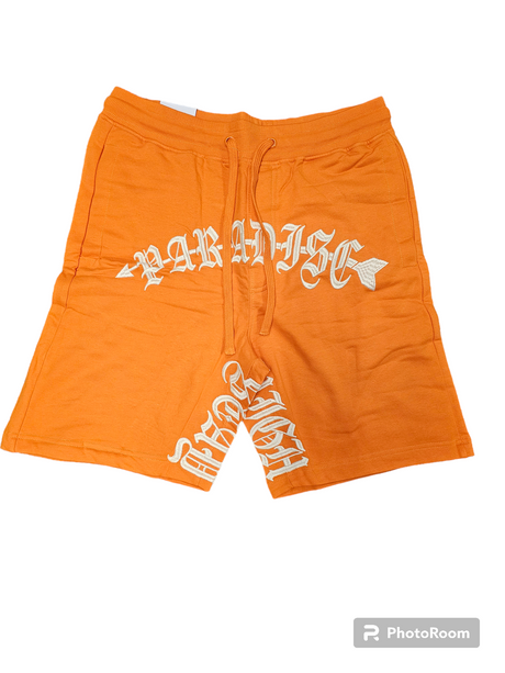 Rebel Minds Paradise Embroidered Fleece Short Burnt Orange