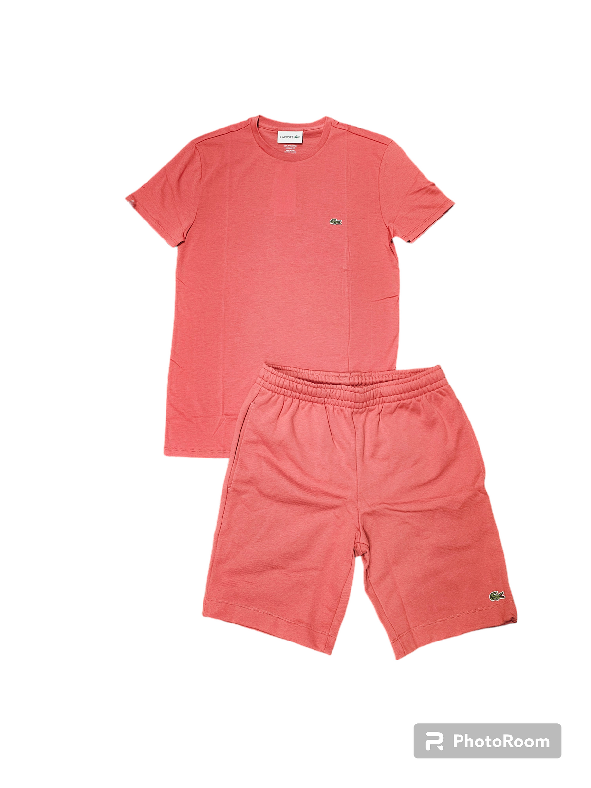 Lacoste Men Short Set Pink Front View