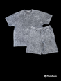 Acid Washed Fleece Men's Short Set