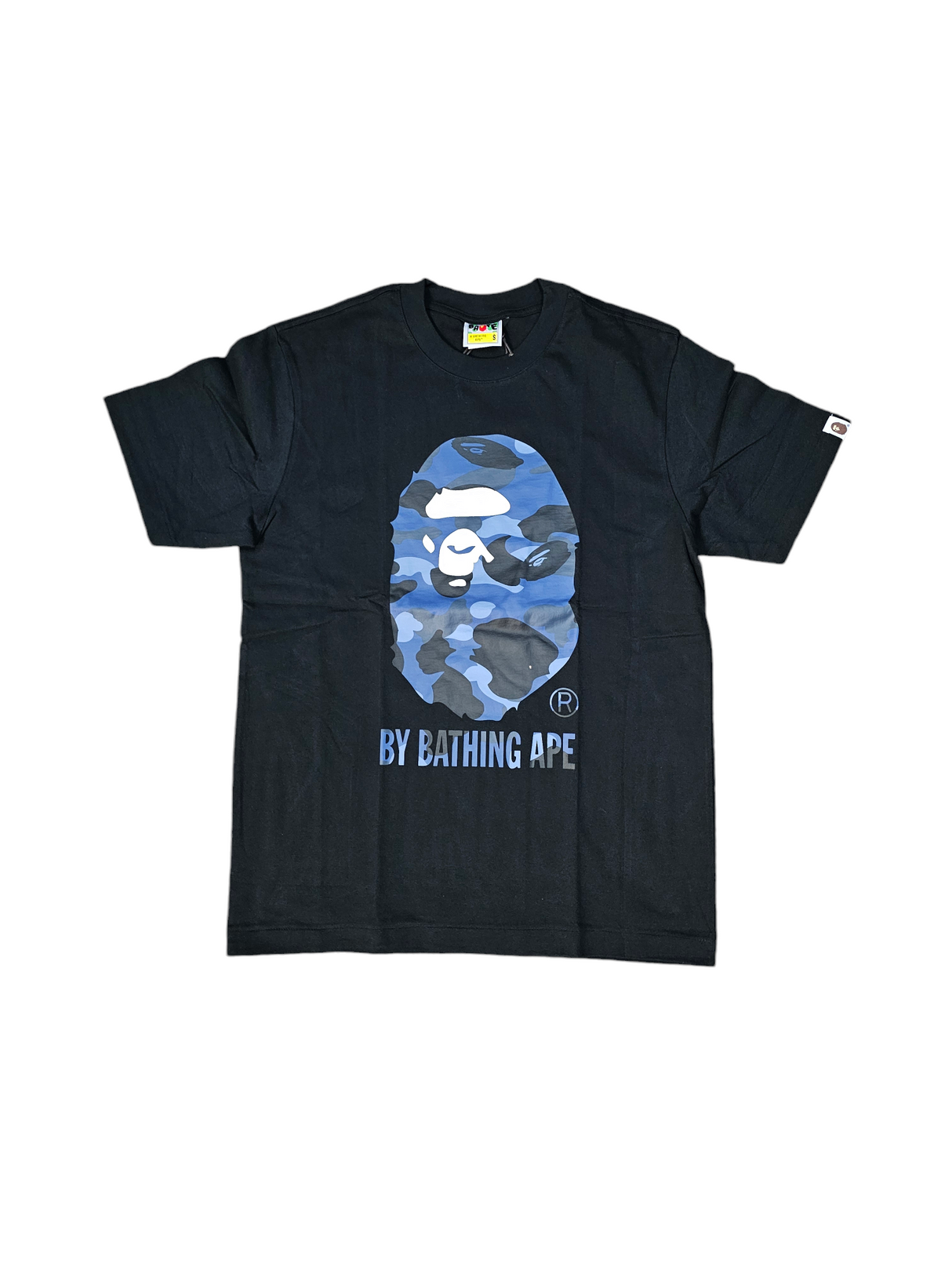 BAPE A BATHING APE T-SHIRT BLACK BLUE CAMO