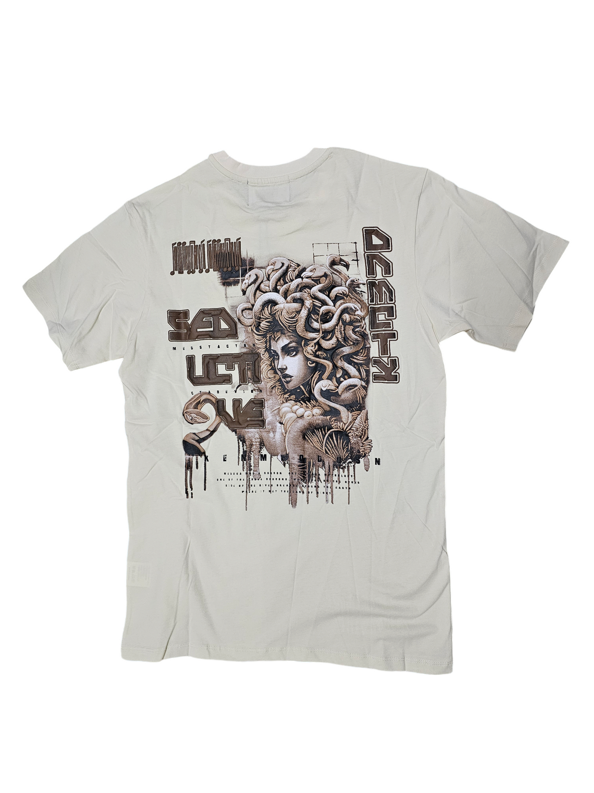 DENIM CITY MEDUSA T-SHIRT PUFF PRINT BEIGE