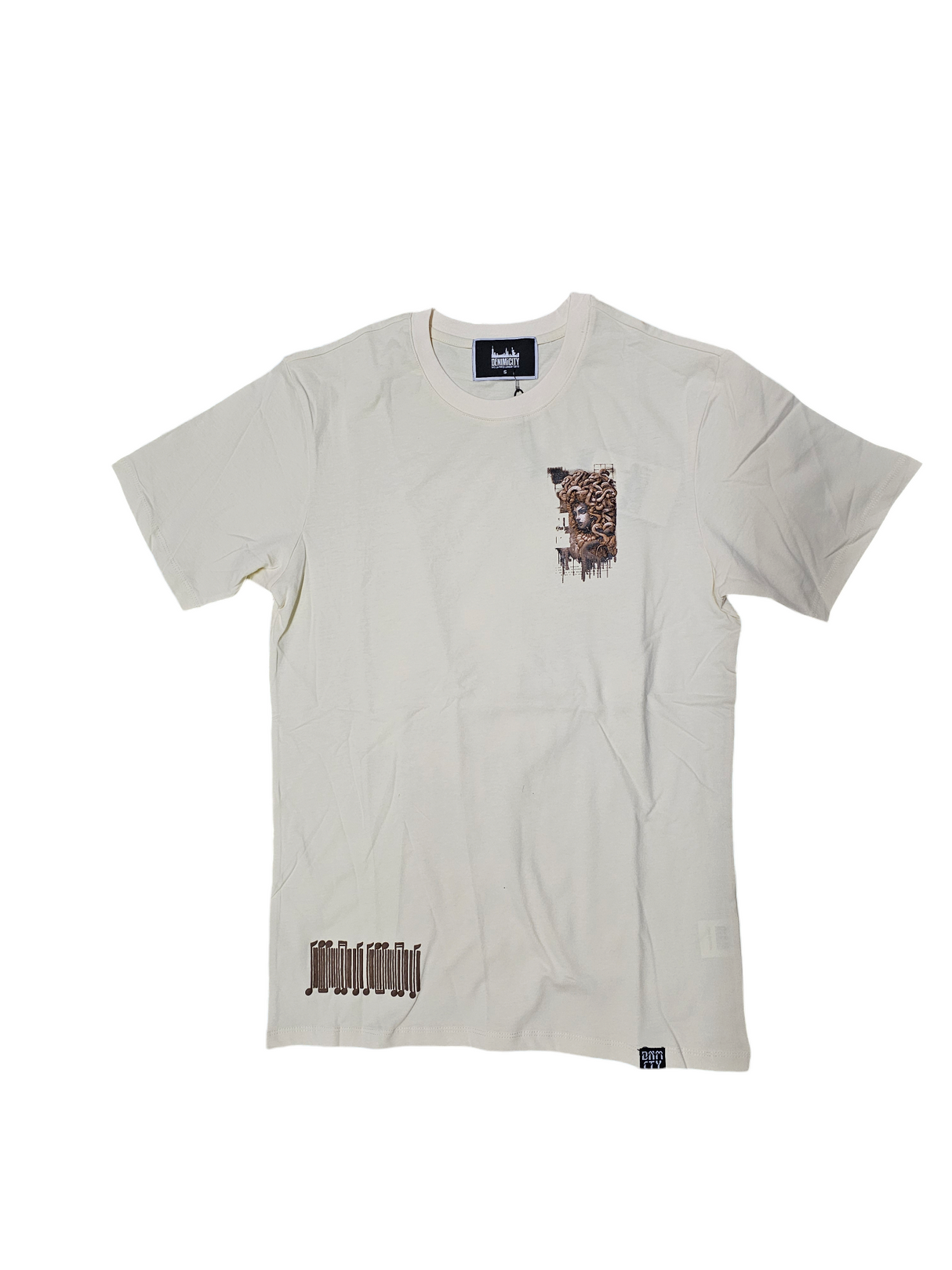 DENIM CITY MEDUSA T-SHIRT PUFF PRINT BEIGE