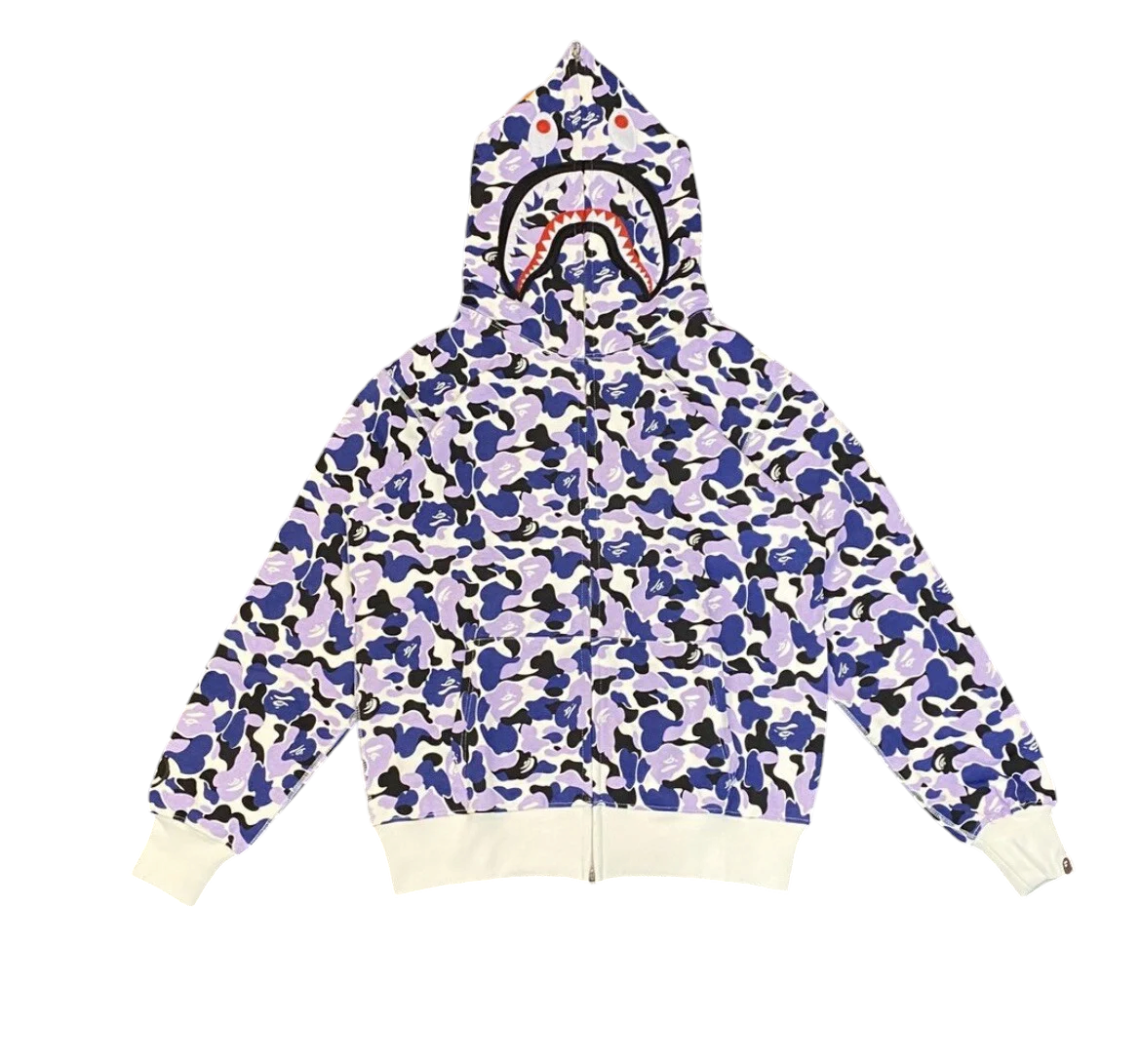 Bape abc shark full zip hoodie blue best sale