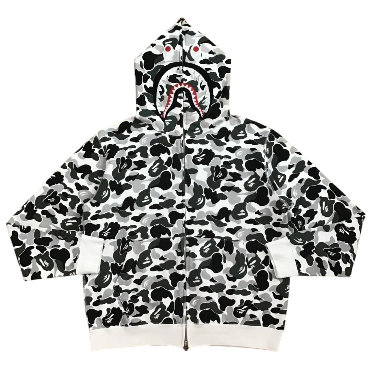 Bape shark hoodie black and white hotsell