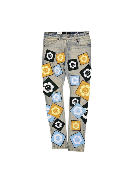 FOCUS CHENILLE JEANS MULTI PATCH MULTI COLORS