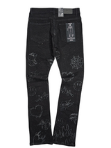 FOCUS ALLOVER EMBROIDERY STONES STACKED JEANS MULTI COLORS