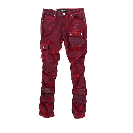 FOCUS CARGO FLOCKED STACKED JEANS MULTI COLORS