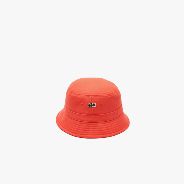 Lacoste UNISEX ORGANIC COTTON BUCKET HAT ORANGE