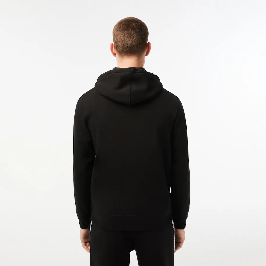 LACOSTE MEN'S CLASSIC FIT BRANDED STRIPES ZIP-UP HOODIE BLACK – DripNationIL