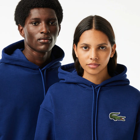 LACOSTE UUNISEX LOOSE FIT ORGANIC COTTON HOODIE NAVY