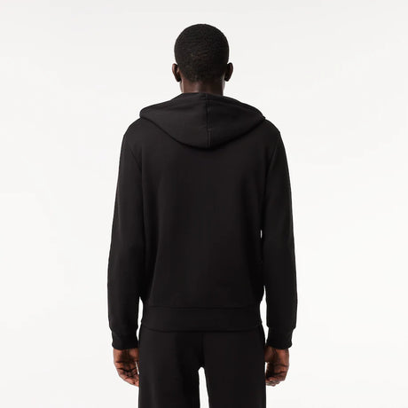 LACOSTE MEN'S FLEECE ZIP-UP HOODIE BLACK