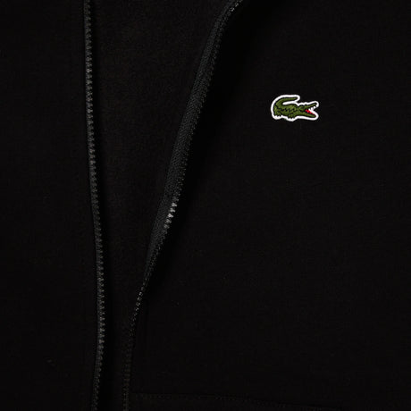 LACOSTE MEN'S FLEECE ZIP-UP HOODIE BLACK