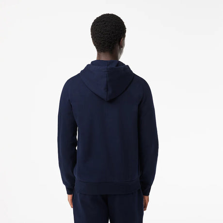 LACOSTE MEN'S FLEECE ZIPPED HOODIE NAVY