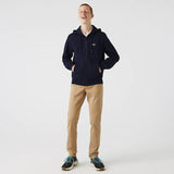 LACOSTE MEN'S FLEECE ZIPPED HOODIE NAVY