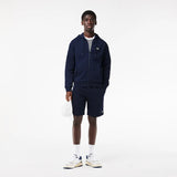 LACOSTE MEN'S FLEECE ZIPPED HOODIE NAVY