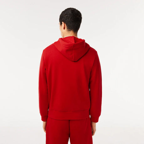 LACOSTE MEN'S FLEECE ZIPPED HOODIE RED