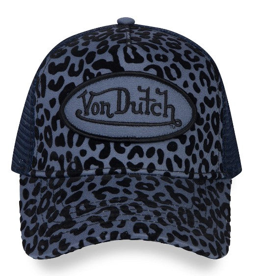 VON DUTCH BLUEBERRY LEOPARD TRUCKER HAT