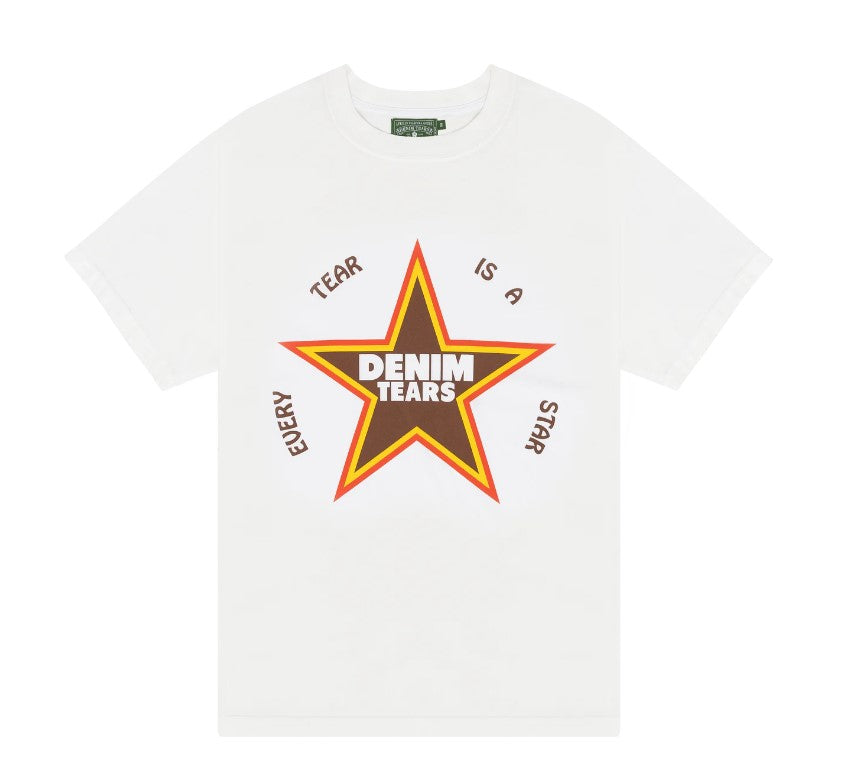 DENIM TEAR EVERY TEAR IS A STAR T- SHIRT WHITE