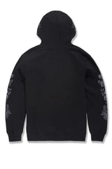 JORDAN CRAIG ETERNAL DARKNESS BLACK FLORAL EMBROIDERY HOODIE