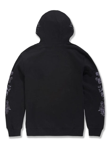 JORDAN CRAIG ETERNAL DARKNESS BLACK FLORAL EMBROIDERY HOODIE