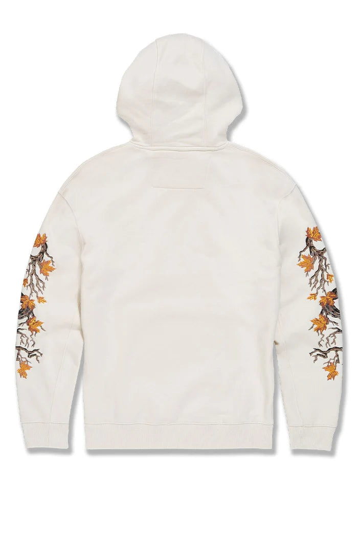 JORDAN CRAIG AVIARY FALL LEAVES EMBROIDERY HOODIE BONE