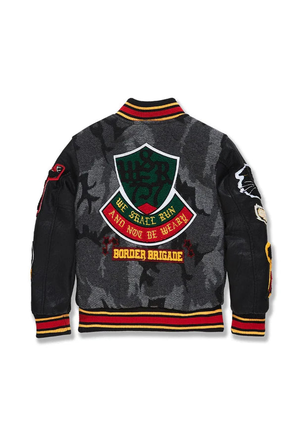 JORDAN CRIAG KIDS HELLCAT VARSITY JACKET CAMO BLACK