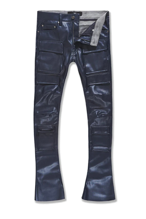 JORDAN CRAIG ROSS STACKED THRILLER CARGO LEATHER PANTS MULTI COLORS