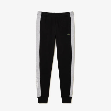 LACOSTE MEN’S COLORBLOCK JOGGER SWEATPANTS BLACK GREY