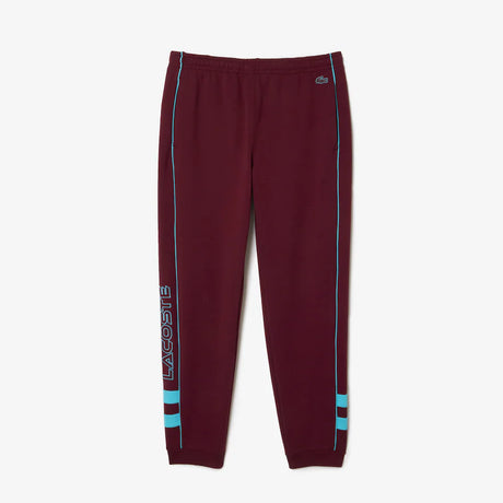 LACOSTE MEN'S EMBROIDERED REGULAR FIT SWEATPANTS BURGUNDY