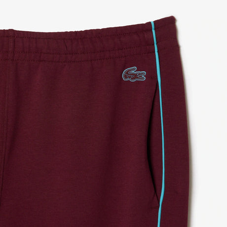 LACOSTE MEN'S EMBROIDERED REGULAR FIT SWEATPANTS BURGUNDY