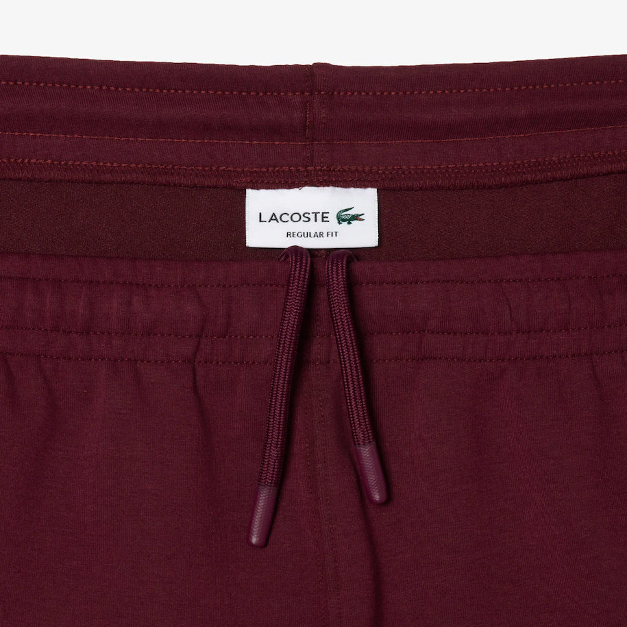 LACOSTE MEN'S EMBROIDERED REGULAR FIT SWEATPANTS BURGUNDY