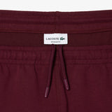 LACOSTE MEN'S EMBROIDERED REGULAR FIT SWEATPANTS BURGUNDY