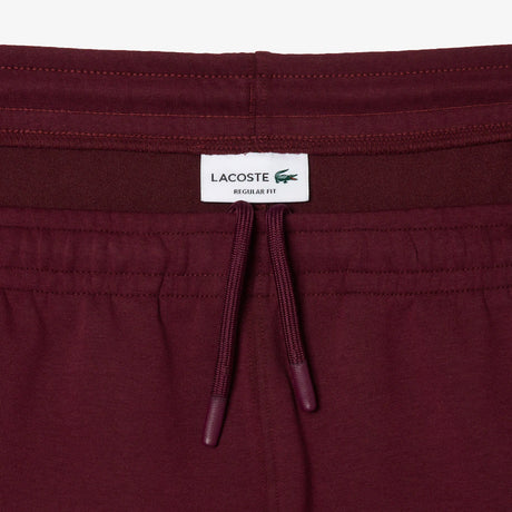 LACOSTE MEN'S EMBROIDERED REGULAR FIT SWEATPANTS BURGUNDY