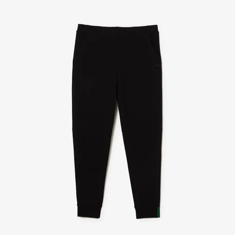 LACOSTE MEN’S SLIM FIT HEATHERED COTTON BLEND SWEATPANTS BLACK