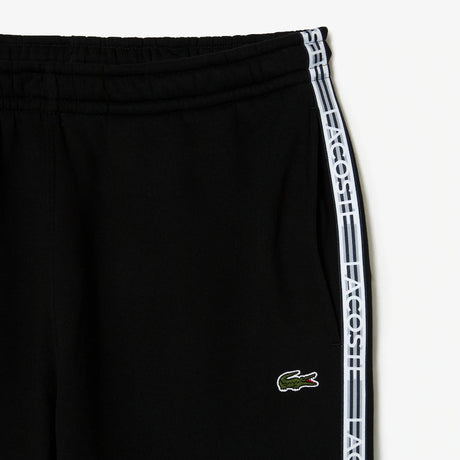 LACOSTE MEN’S LOGO STRIPE JOGGERS BLACK