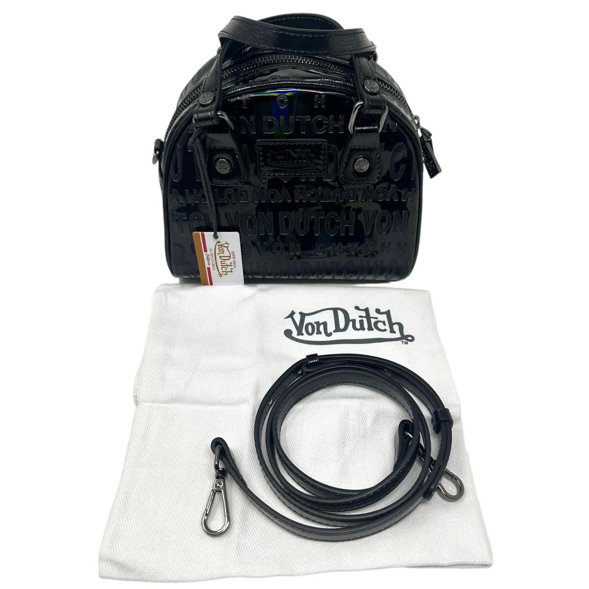 VON DUTCH BLACK ONYX REFLECTIVE BOWLING BAG