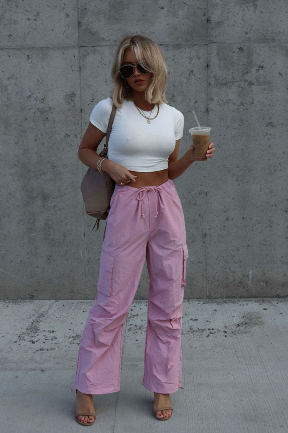 Drawstring Straight Pants with Pockets