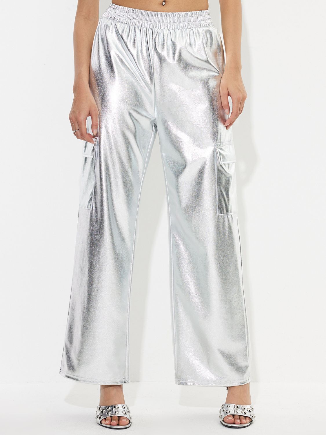 Elastic Waist Wide Leg Pants