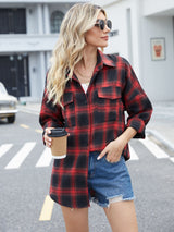 Lovelet Plaid Collared Neck Button Down Jacket