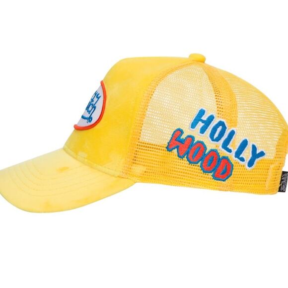 VON DUTCH YELLOW HOLLYWOOD VELVET TRUCKER HAT