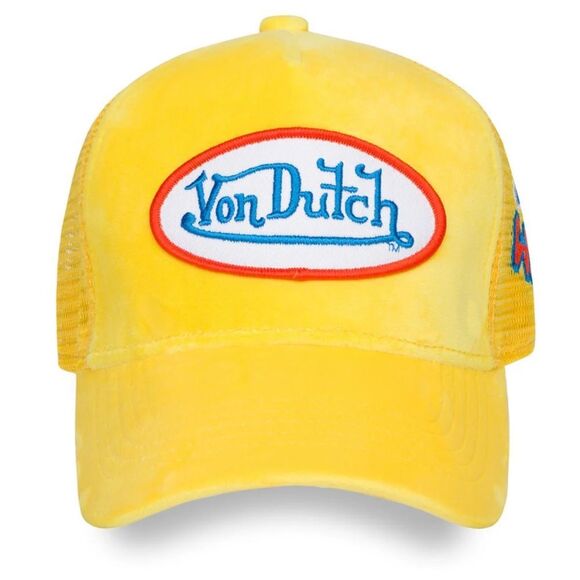 VON DUTCH YELLOW HOLLYWOOD VELVET TRUCKER HAT