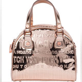 VON DUTCH ROSE GOLD REFLECTIVE BOWLING BAG