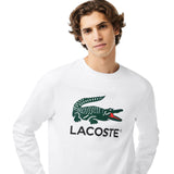 LACOSTE MEN'S CLASSIC FIT COTTON FLEECE SWEATSHIRT WHITE